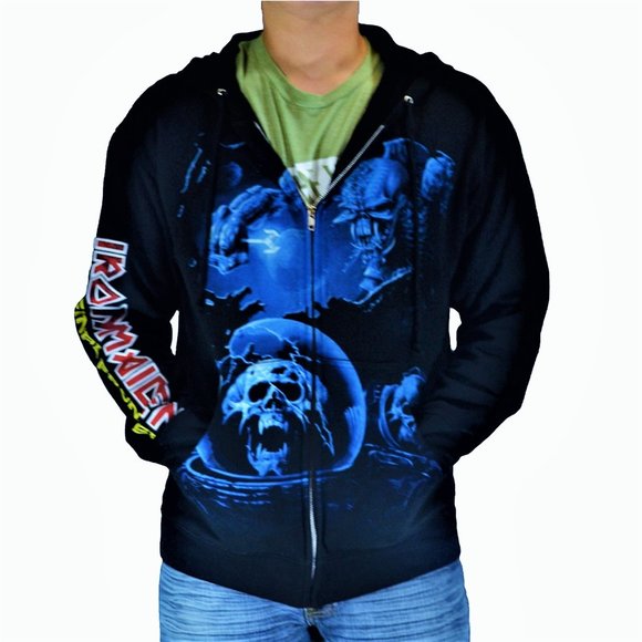 Iron Maiden Final Frontier rock Original 2010 Official Zip-Up Hoodie XL NWT - Picture 2 of 5